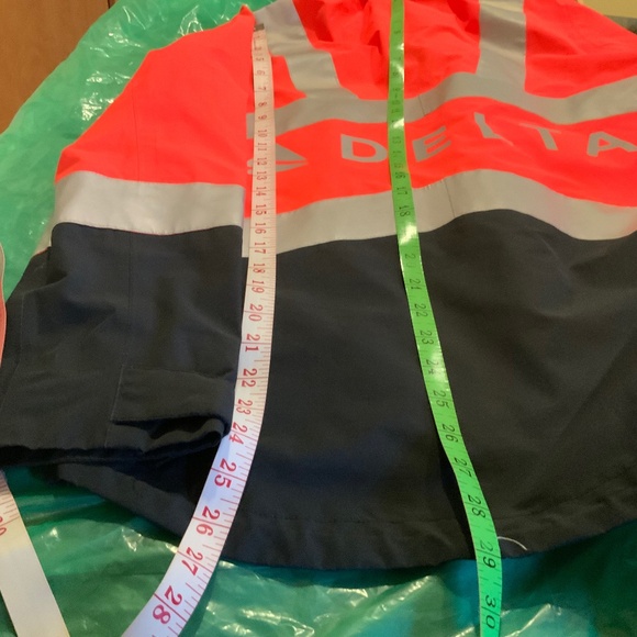 Delta Airlines Lands' End Orange Reflective Hi Vis Jacket Ramp Agent Size XS/S - Picture 8 of 11